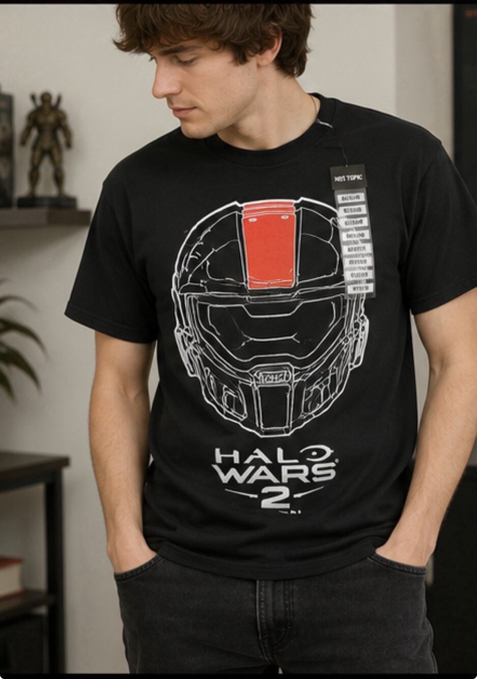 Halo Wars 2 Spartan Helmet T-Shirt Black Hot Topic Medium NWT